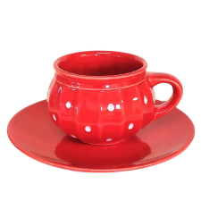 BögeManufaktúra Csupor bögre és reggeliző tányér piros bögrék, csészék