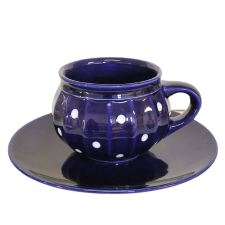 BögeManufaktúra Csupor bögre és reggeliző tányér sötét kék bögrék, csészék