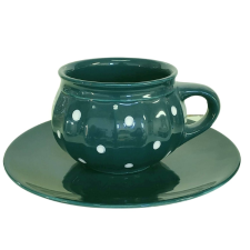 BögeManufaktúra Csupor bögre és reggeliző tányér sötét zöld bögrék, csészék