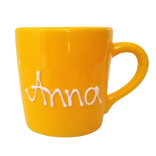 BögeManufaktúra Feliratos neves Szív Bögre sárga bögrék, csészék