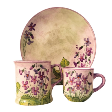 BögeManufaktúra Ibolyás reggeliző szett bögrék, csészék