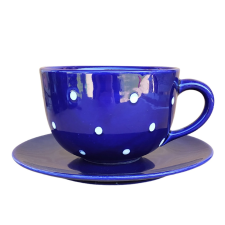 BögeManufaktúra Jumbo bögre és reggeliző tányér sötét kék bögrék, csészék