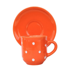 BögeManufaktúra Kávés bögre kistányérral narancs bögrék, csészék