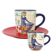 BögeManufaktúra Női matróz reggeliző szett bögrék, csészék