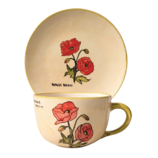 BögeManufaktúra Pipacs Reggeliző tányér és jumbo bögre bögrék, csészék