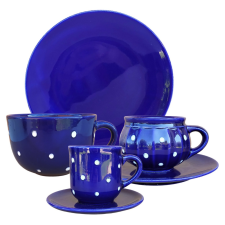 BögeManufaktúra Reggeliző nagy szett sötét kék bögrék, csészék