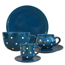 BögeManufaktúra Reggeliző nagy szett sötét zöld bögrék, csészék