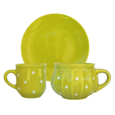 BögeManufaktúra Reggeliző szett neon zöld bögrék, csészék