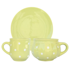 BögeManufaktúra Reggeliző szett pasztell zöld bögrék, csészék