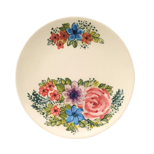 BögeManufaktúra Reggelizős tányér virágos FL004 tányér és evőeszköz