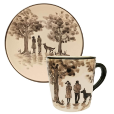 BögeManufaktúra Vicces kutyás párral bögre és reggeliző tányér VK031 bögrék, csészék