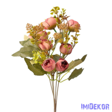  Boglárka 5 ágú selyemvirág csokor 32cm - Púder rózsaszín dekorációs kellék