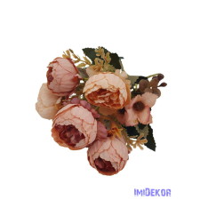  Boglárka 6 fejes selyem csokor 29cm - Antik Barack dekorációs kellék