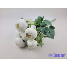  Boglárka 7 ágú selyemvirág csokor 42 cm - Törtfehér dekorációs kellék