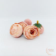  Boglárka selyem virágfej - 3 cm - sötét barack dekorációs kellék