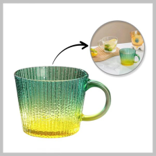  Bögre – Barázdált, színes üveg, zöld-sárga átmenettel, 380 ml SZK176 bögrék, csészék