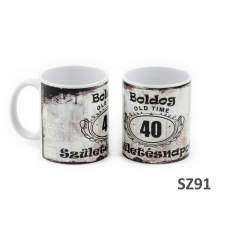  Bögre Boldog 40. Születésnapot Old Time 3dl SZ91 - Szülinapos bögre bögrék, csészék