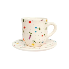 Bögre Manufaktúra Apró virágos  kávés bögre kistányérral bögrék, csészék