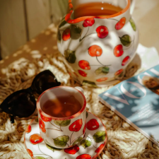 Bögre Manufaktúra Cseresznyés  kávésbögre  kistányérral bögrék, csészék