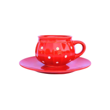 Bögre Manufaktúra Csupor bögre  és reggeliző tányér piros bögrék, csészék