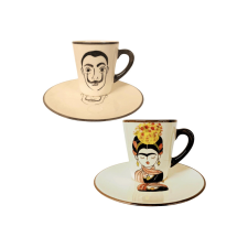 Bögre Manufaktúra Frida és Dali  bögre  reggeliző tányérral bögrék, csészék
