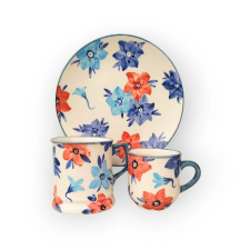 Bögre Manufaktúra Kék virágos reggeliző szett bögrék, csészék