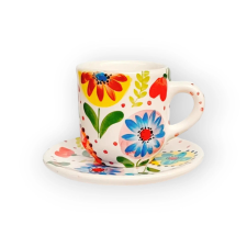 Bögre Manufaktúra Mese virágos kávés bögre kistányérral bögrék, csészék