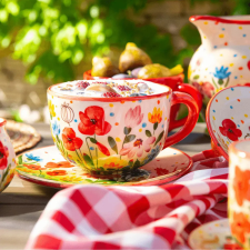 Bögre Manufaktúra Pipacsmező jumbo bögre és reggeliző tányér bögrék, csészék