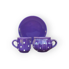 Bögre Manufaktúra Reggeliző szett lila bögrék, csészék