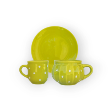 Bögre Manufaktúra Reggeliző szett neon zöld bögrék, csészék