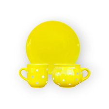 Bögre Manufaktúra Reggeliző szett sárga bögrék, csészék