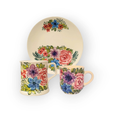 Bögre Manufaktúra Virágos bögre  reggeliző szett FL004 - árvácska bögrék, csészék