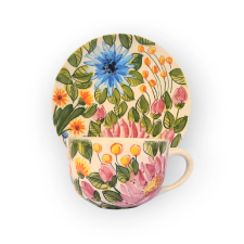 Bögre Manufaktúra Virágos jumbo bögre és reggeliző tányér FL002 - mezei virágok bögrék, csészék
