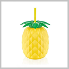  Bögre Műanyag Ananász Formájú 800 ml Szívószállal 8693395018075 bögrék, csészék