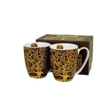 BÖGRE SZETT PORCELÁN 2DB-OS 360ML KLIMT ÉLETFA BARNA bögrék, csészék