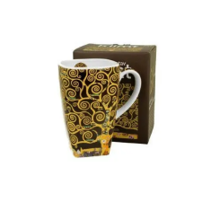  BÖGRE SZÖGLETES PORCELÁN 650ML KLIMT ÉLETFA BARNA bögrék, csészék