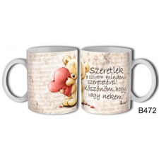  Bögre, Valentin nap, szeretlek a szívem minden szeretetével tányér és evőeszköz