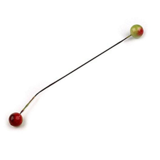  Bogyó, zöld-piros. Átmérő: 11 cm.  2 bogyó/szár dekorációs kellék