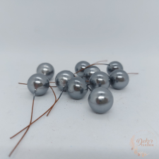  Bogyós betűző grafit gyöngyház 1,5 cm dekorációs kellék