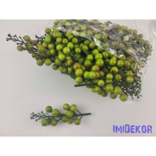 Bogyós pick 13 cm - Zöldes dekorációs kellék