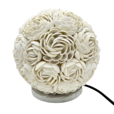  Boho Kagyló Lámpa - Gömbölyű - 20cm világítás