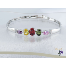  Bojaka antiallergén szinesköves karkötő-rodium karkötő