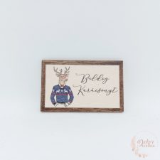 Boldog karácsonyt - elegáns szarvasos fa tábla dekorációs kellék