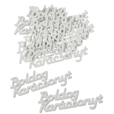  Boldog karácsonyt felirat fehér 7cm 12db-os dekorációs kellék