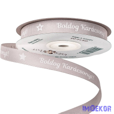  Boldog Karácsonyt! feliratos ripsz szalag 12mm x 20m - Pezsgő szalag, masni