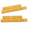  Boldog Karácsonyt scrabble tábla natúr fa 12cm 2db-os