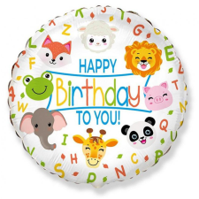 Boldog születésnapot Állatos Happy Birthday Animals fólia lufi 48 cm party kellék