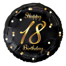 Boldog születésnapot Happy Birthday 18 B&C Gold fólia lufi 36 cm party kellék