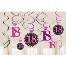 Boldog születésnapot Happy Birthday 18 Szalag dekoráció 12 db-os szett party kellék