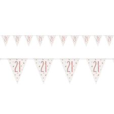 Boldog születésnapot Happy Birthday 21 Holographic zászlófüzér 274 cm party kellék